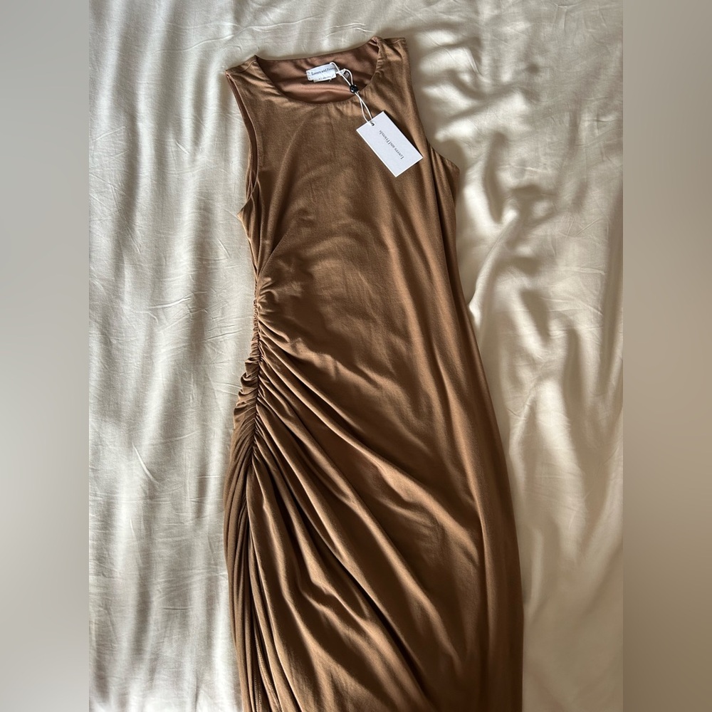 Lovers + Friends Eva Midi dress in deep taupe, NWT XS - Picture 4 of 5